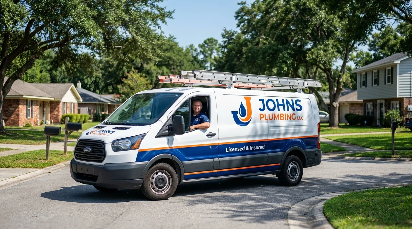 Johns Plumbing LLC service van in Farmington, MN